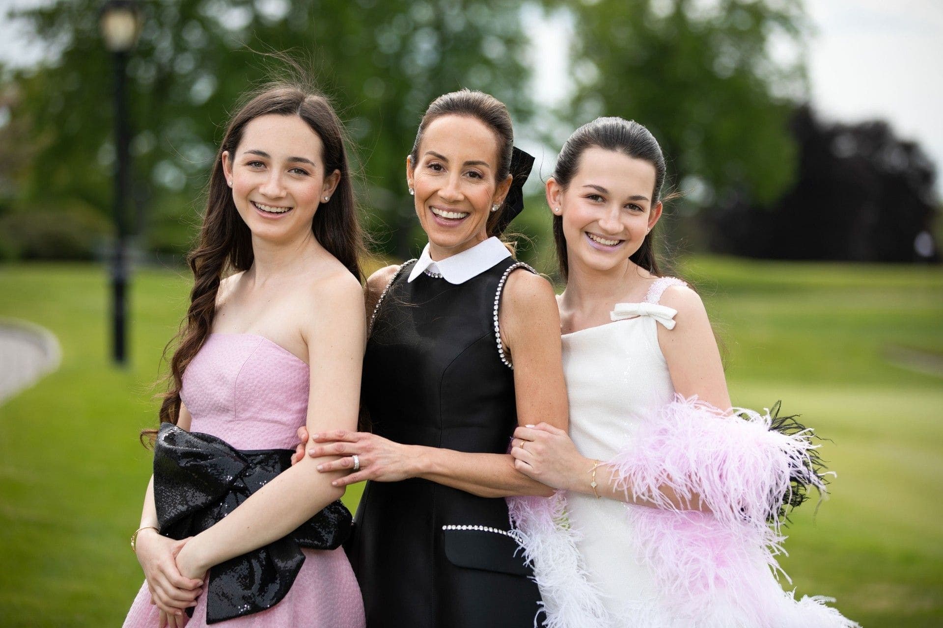 Mother with her daughters at a bat mitzvah